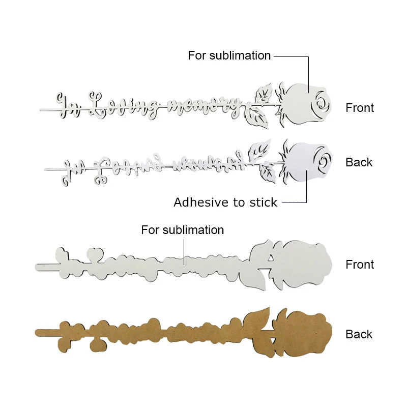 Sublimation Blank MDF Rose Flower Miss you for DIY Romance Wedding  Anniversary Mother's Day Valentine's Day Holiday