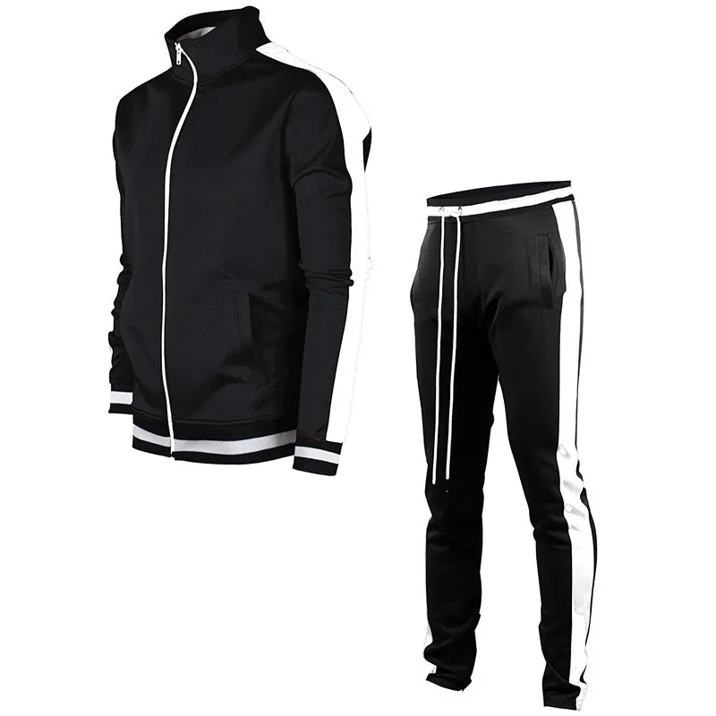 

Stripe Tracksuits Mens Sportswear Set 2020 Autumn Winter 2 Pieces Sweatshirt+Pants Suit Brand Men Jogging clothes sports suit