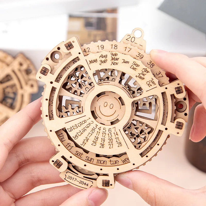 

Wooden 3D Perpetual Calendar assembled creative toy gift puzzle wooden mechanical transmission model assembled toy DIY gift