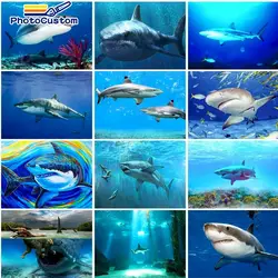 Photo peinture personnalisée par nombres d'animaux, peinture acrylique peinte à la main par numéros, décor mural encadré sur toile 