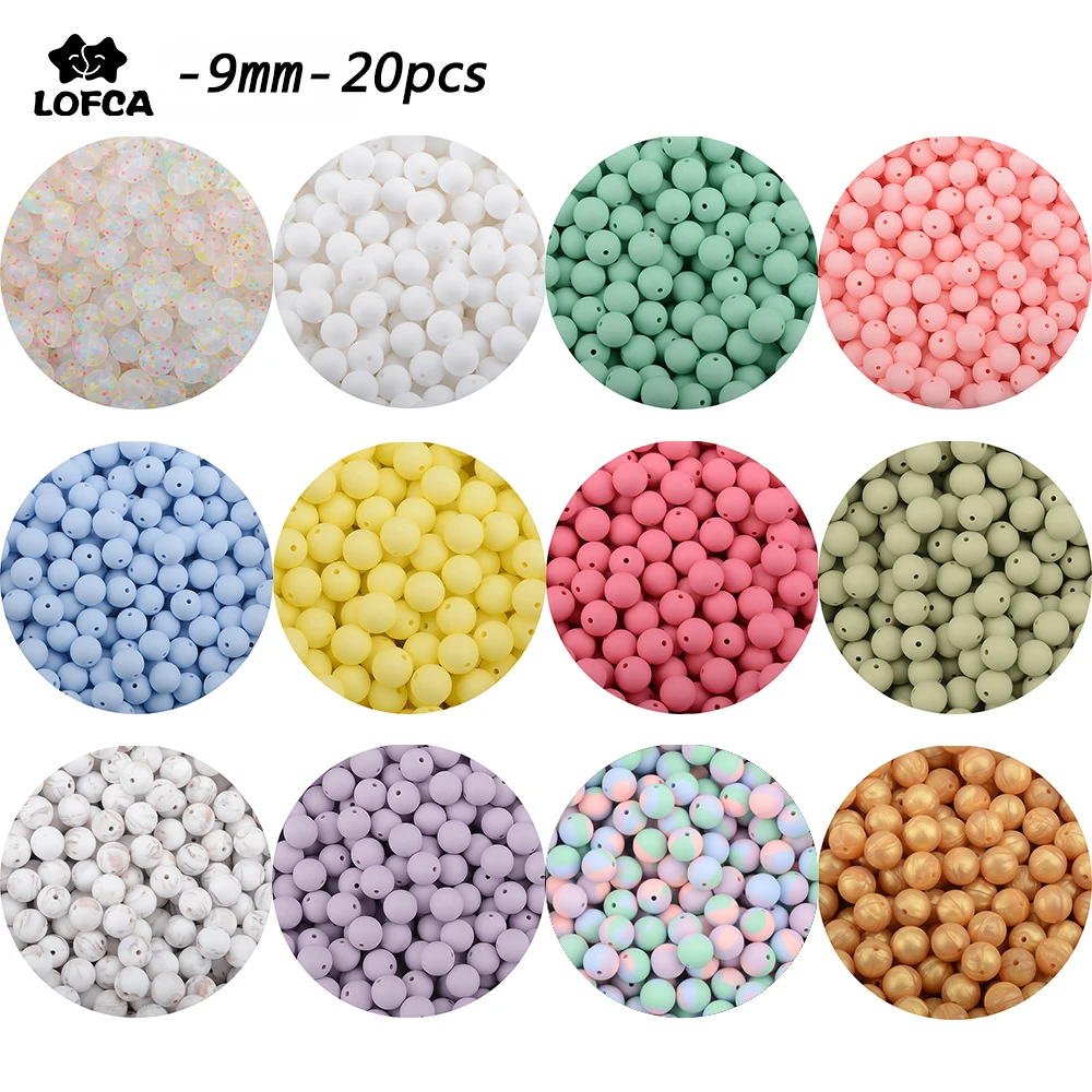 Baby Pacifier-Holder Silicone Beads Toys Necklaces Bpa-Free 9mm 20pcs for Toddlers Wholesale