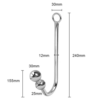 Anal Hook With Ball Stainless Steel Butt Plug Handle Metal Anus Dilator Adult Products Sex Toys for Men Women 5