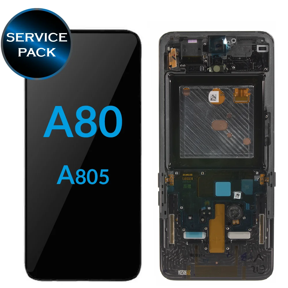 Black with frame AMOLED для samsung Galaxy A80 lcd SM-A805 A805 A805F lcd дисплей кодирующий преобразователь сенсорного экрана в сборе A80 lcd для samsung A80 PANTALL - Цвет: Black with frame