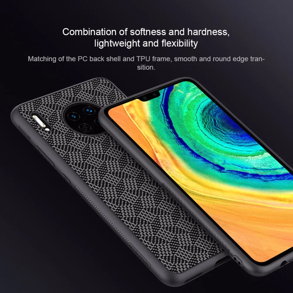 Для huawei mate 30 чехол NILLKIN клетчатый чехол из синтетического волокна чехол для телефона для huawei mate 30 карбоновая ПП Пластиковая Задняя Крышка