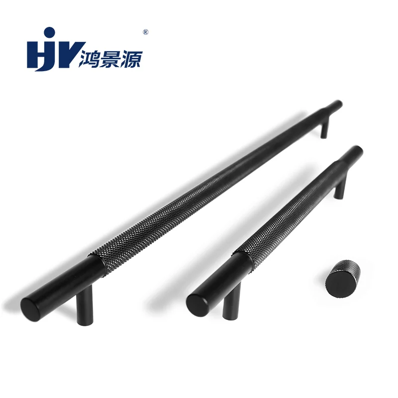 Hjy Black Knurled Furniture Handles Fashion Wardrobe Door Handle Drawer