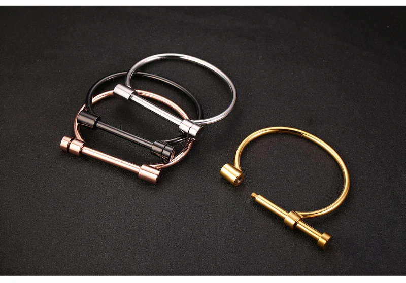 Не выцветает 316L нержавеющая сталь титановые браслеты и браслеты для женщин Браслет-манжета женский металлический винт фирменный дизайн женские наручные ювелирные изделия