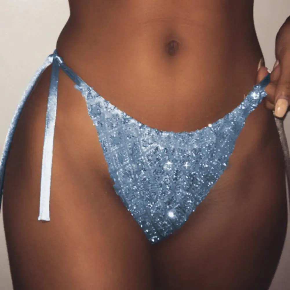 Женские трусики сексуальные блестящие блестки нижнее белье трусы бикини для