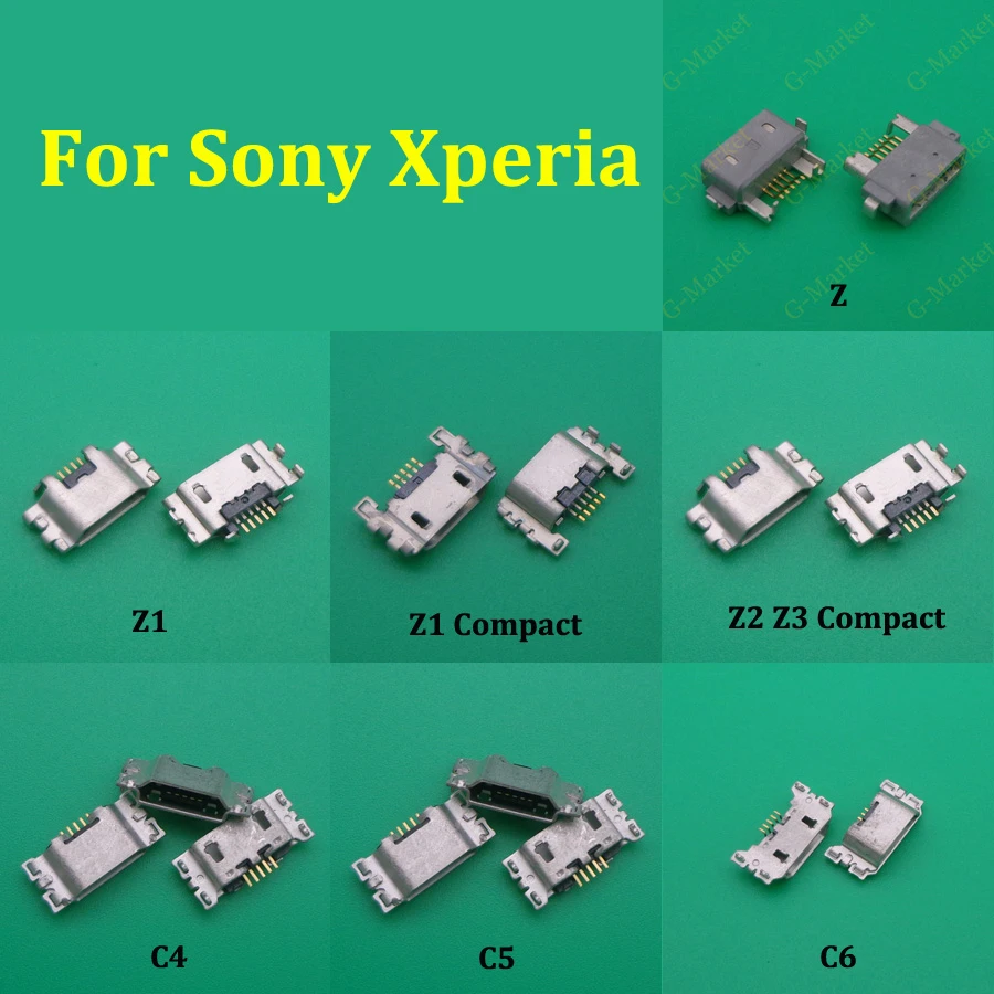 Occlusie historisch Omgekeerd 2pcs Micro Usb Jack Charging Port For Sony Xperia Z Z2 Z1 Z3 Compact Z  Ultra Xl39h S Lt26i T2 C4 C5 C6 Charger Connector Socket - Connectors -  AliExpress