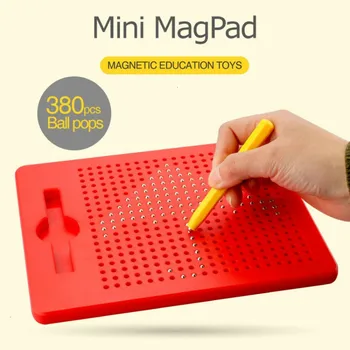 

Magnetic Tablet Magnet Pad Drawing Toys For Children Drawing Board Steel Bead Stylus Pen Pop Bead Learning Notebook Writing Toys
