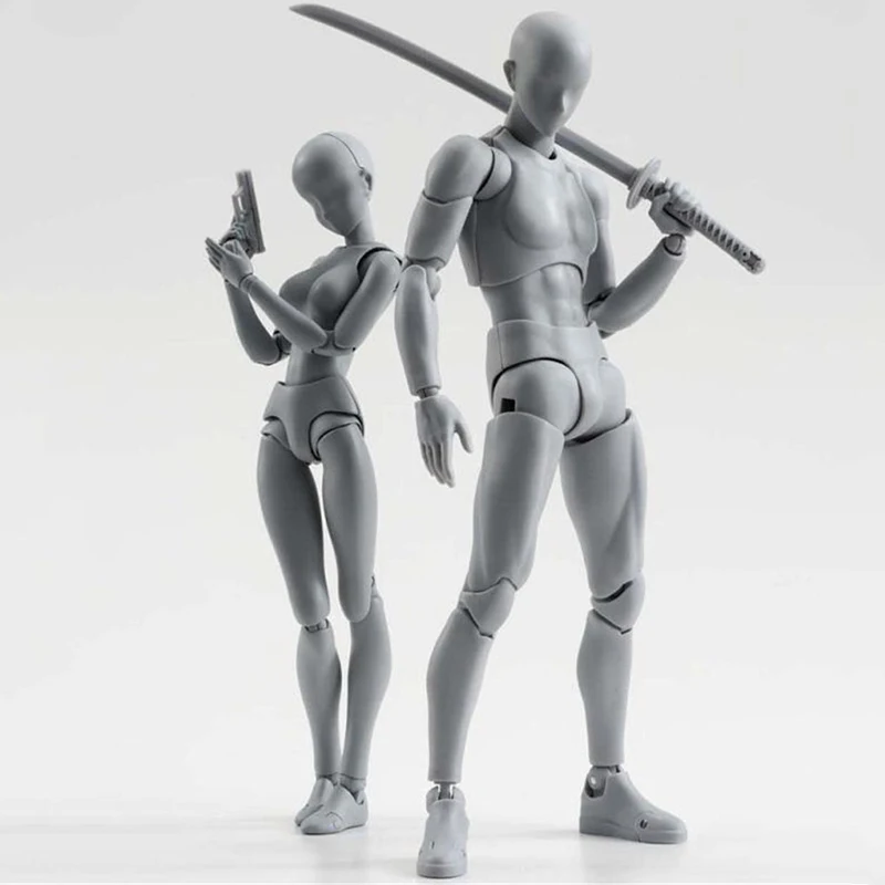 

Body-Kun DX Body-Chan DX Action PVC SHF Figure Grey Color Ver Figure In Box