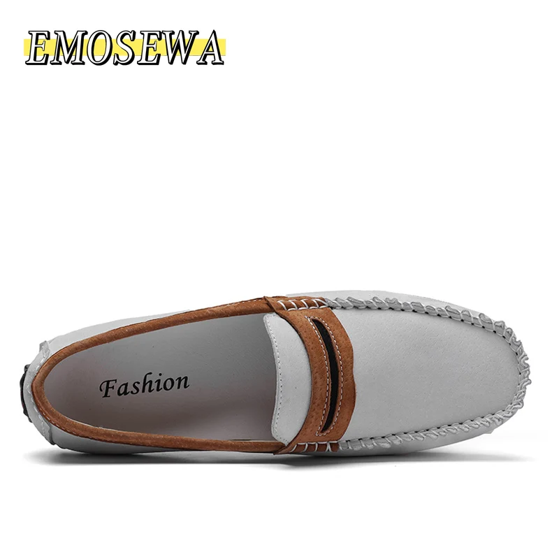 EMOSEWA/Брендовые мужские лоферы; мужская повседневная обувь из замши; Mocassim Masculino; дышащие водонепроницаемые Мокасины без застежки; Chaussures Hommes