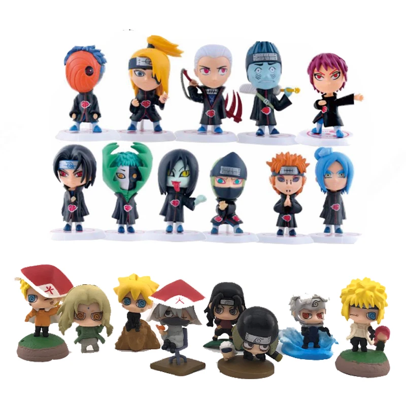 Экшн фигурки из японских комиксов Naruto 6 компл./Лот 4 12 см Kakashi Sakura Sasuke Itachi Obito Gaara
