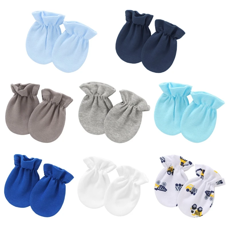 Baby Anti Scratching Soft Cotton Gloves Newborn Protection Face Scratch Mittens