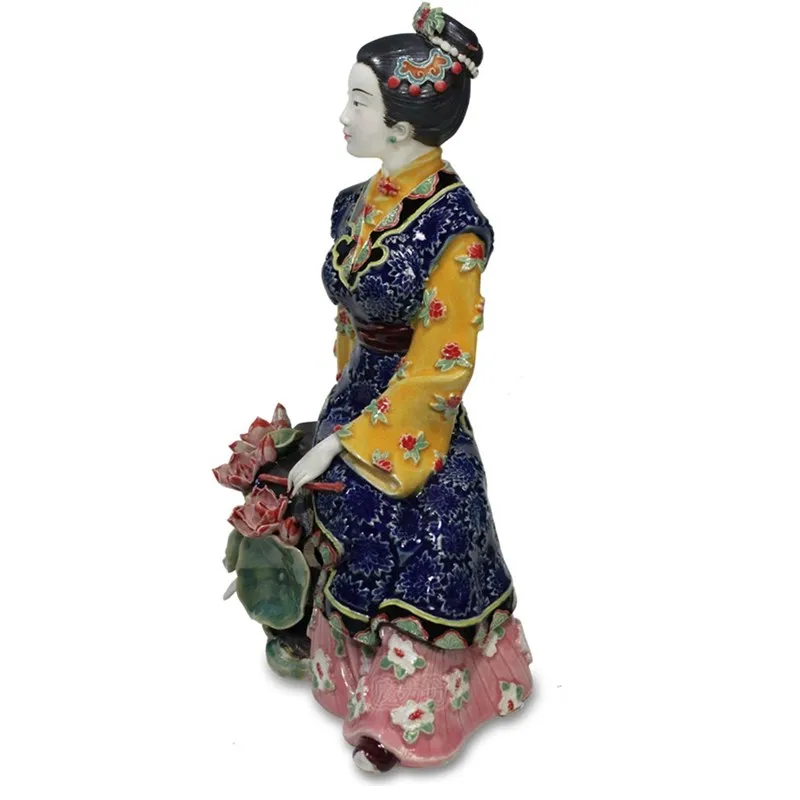Китайские антикварные Jinling Twelve фарфоровые красивые женские статуэтки классические женские скульптуры домашний декор коллекционные R2398