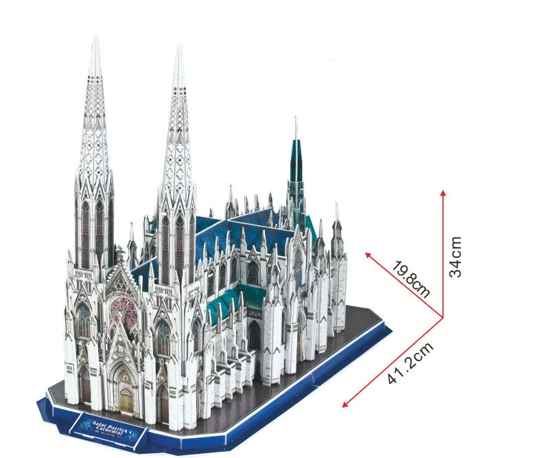 Собора Святого Патрика ArchitectLearning 3D Бумага DIY головоломки 3543 модель головоломки Обучающие комплекты игрушек дети мальчик подарок игрушка