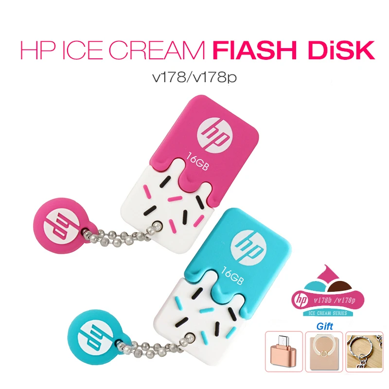 HP V178b V178p USB флеш накопитель водонепроницаемый резиновый Флешка цепь карта памяти