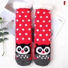 Лидер продаж; зимние длинные утепленные флисовые Носки с подкладкой; женские мягкие теплые удобные Пушистые Носки-тапочки с милым рисунком; CUN; 668