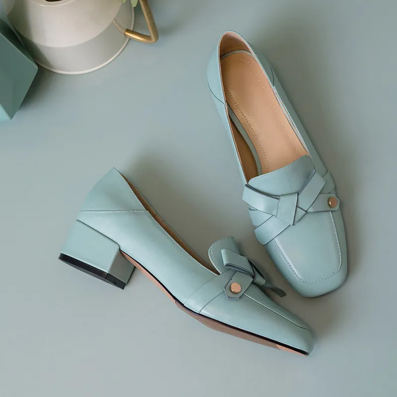 Smirnova/ Новое поступление натуральная кожа Кеды женские туфли-лодочки bowknot простая обувь на квадратном каблуке; удобная повседневная женская обувь