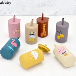 Baby Silicone Sippy Cups BPA-Free Portable Storage Snack Container Feeding Cup For Children Leakproof Learning Drink Cup Sets