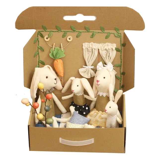 Easter bunny box doll cute animal stuffed plush toy christmas gift kids birthday present easter rabbit doll soft bunny toy 1