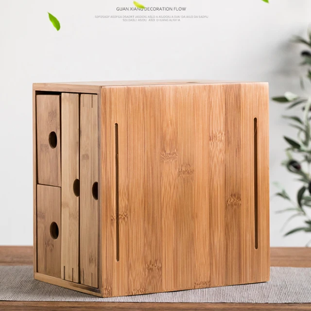 Természetes Bambusz Puer Zöld Tea Doboz Fa Többrétegű Tároló Kínai Kung Fu Kiegészítők Dahongpao Torta Ünnepség - Image 2