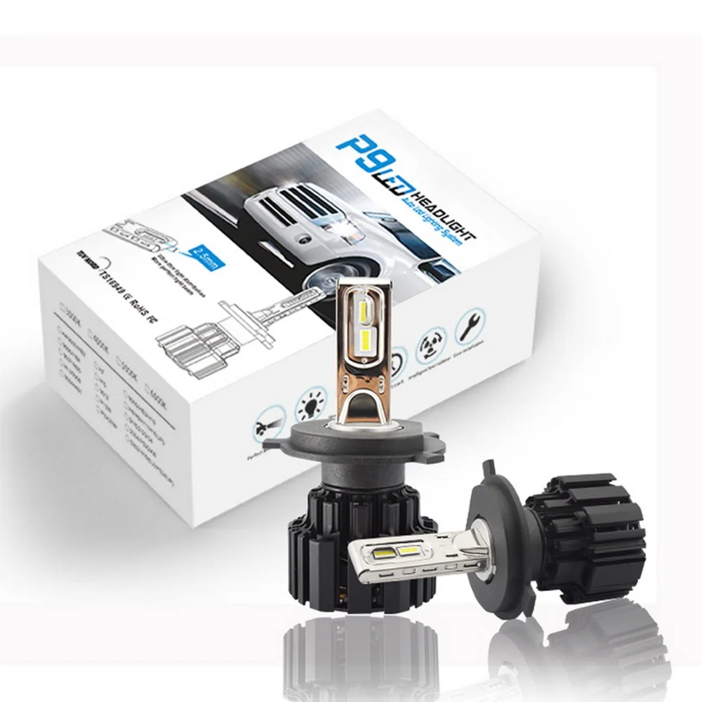 Hviero Car Head lights H4 9003 100W 6800lm IP68 Auto Front Bulb Automobile Headlamp Fog Light 6000K Car Lighting Brighter than HID Xenon Light