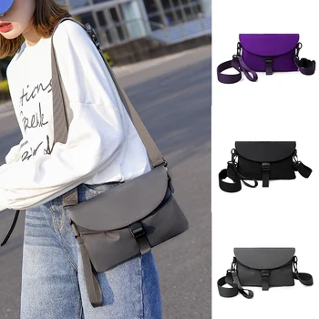

Fashion Neutral Personality Street Versatile Shoulder Messenger Bags Unisex Pure Color Canvas Large Bags Students Portable Bag