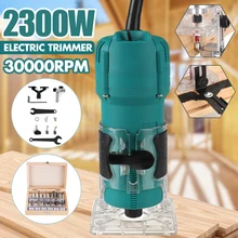 2300w 30000rpm de madeira elétrica mão trimmer carpintaria gravura entalho aparamento mão escultura máquina madeira roteador marceneiros conjunto
