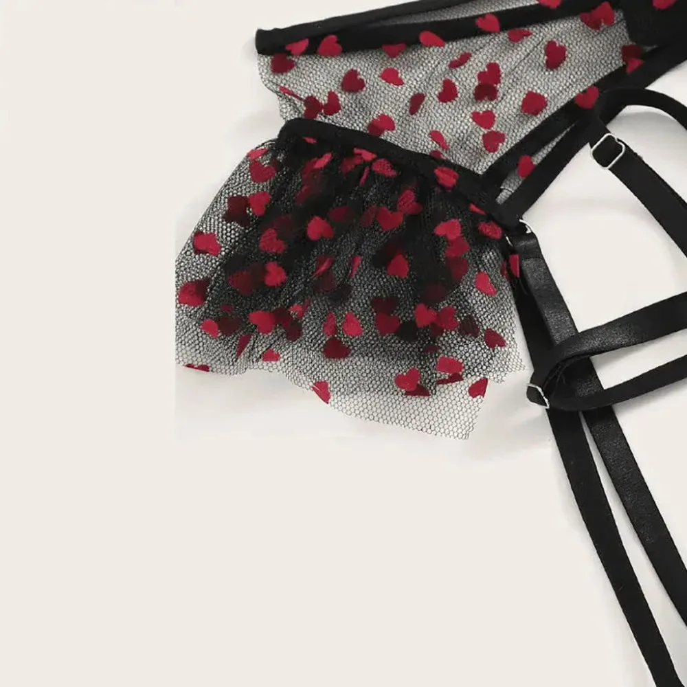 Sexy bikini three-piece lace sexy lingerie set of three bras + panties + garter wine red sexy bikini free shipping 40A1 (12)