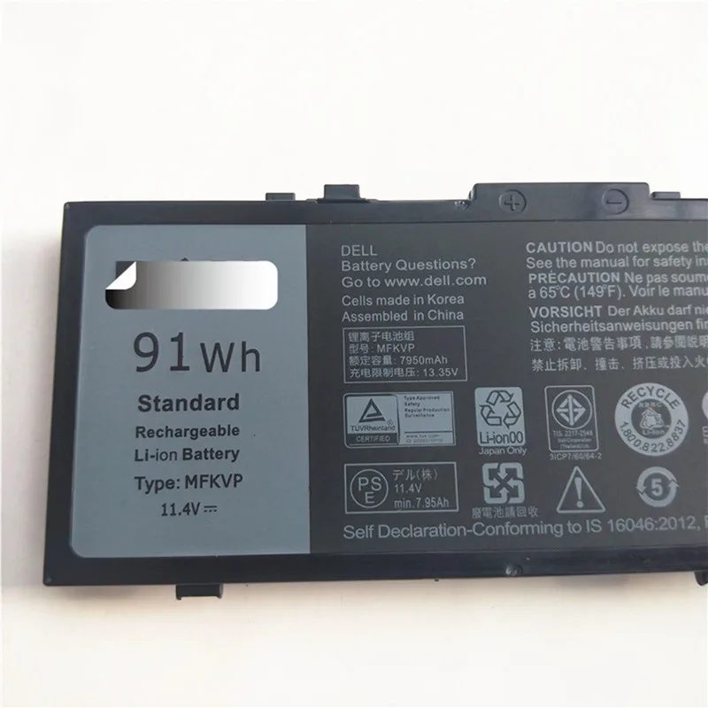 91Wh MFKVP Замена Батарея для Dell Precision 15 7510 17 7710 TWCPG 0FNY7 0RDYCT