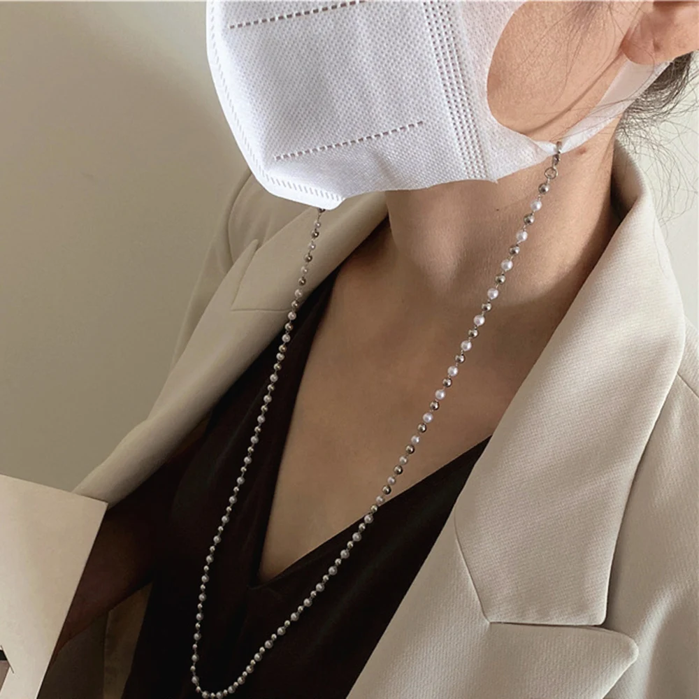 

Fashion Pearl Beaded Chain for Mask Women Girls Glasses Chains Lanyards Neck Strap Rope Reading Eyeglasses Cord Holder