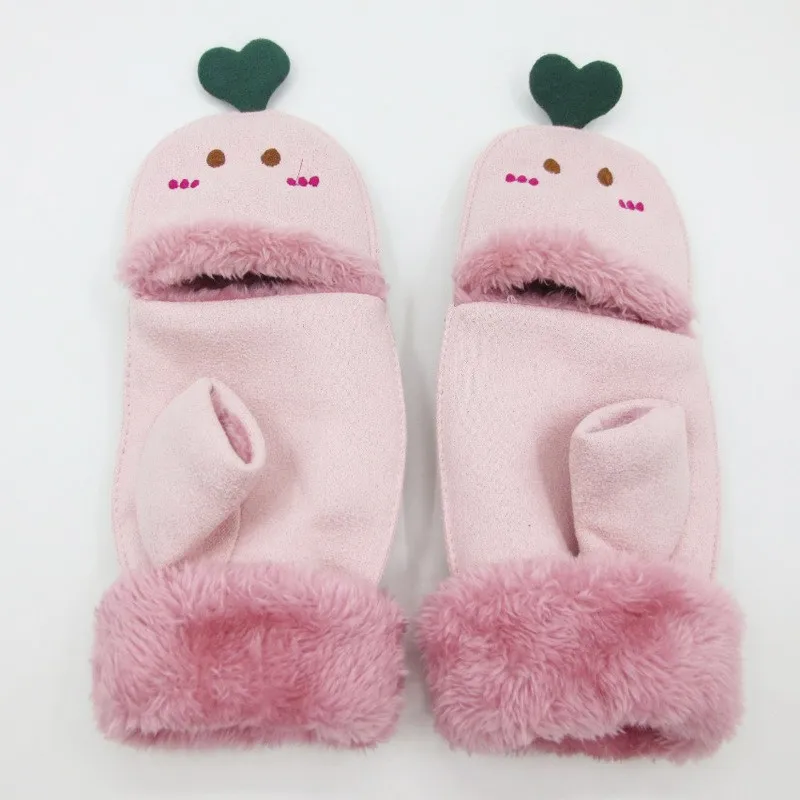 Перчатки женские Kawaii напечатанные мягкие женские универсальные зимние теплые плюс бархатные высококачественные женские s модные корейские аксессуары в стиле харакзюку