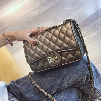 

2019 Famous Designer Plaid Diamond Lattice Crossbody Bag Fashion Rhombic Chain Shoulder Messenger Bag Women Handbag Luxury Bags