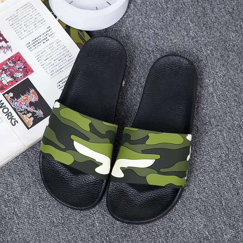 verano nuevo cómodo antideslizante suave inside zapatos planos moda camuflaje pareja zapatillas interior y exterior zapat