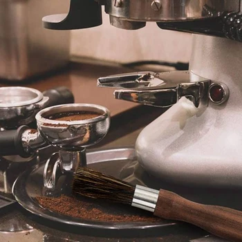 

Coffee Grinder Cleaning Brush with Natural Bristles Lanyard Coffee Machine Brush Cleaner Tool for Barista Home Kitchen