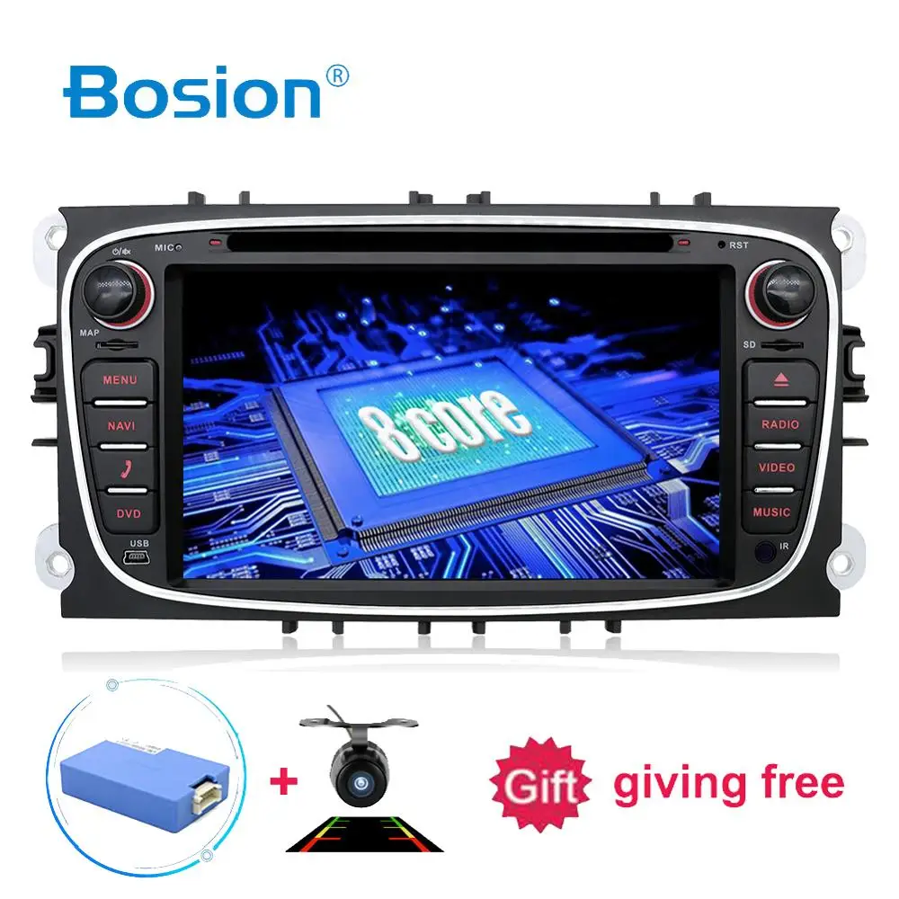 Perfect 2 din Android 9.0 Octa Core Car DVD Player GPS Navi For ford Mondeo focus Galaxy with Audio Radio Stereo Head Unit Free Canbus 0