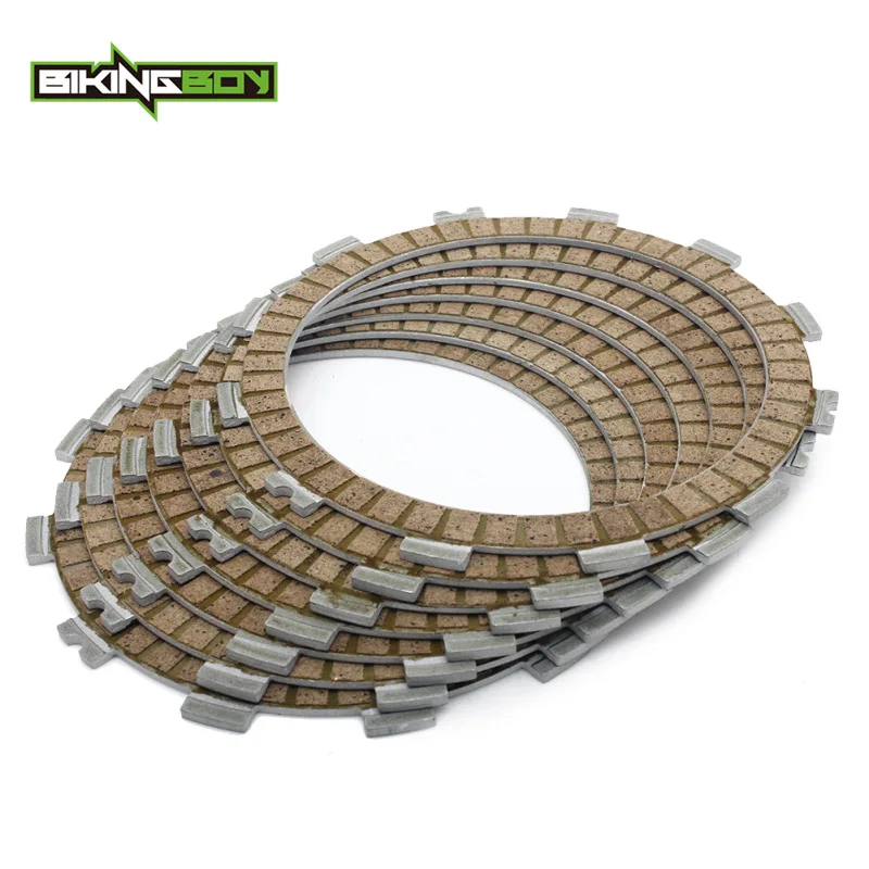 7 pc Friction Plates BIKINGBOY 7 дисковая фрикционная Муфта+ 8 стальных разделителей+ 6 тяжелых пружин для KTM 250 SX-F XC-F SXF XCF - Цвет: 7 pc Friction Plates
