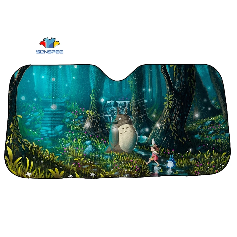 3D печать Hayao Miyazaki Animationg Мой сосед Тоторо солнцезащитные очки Авто ветровое стекло тенты автомобиля Защита от солнца на переднее стекло крышка