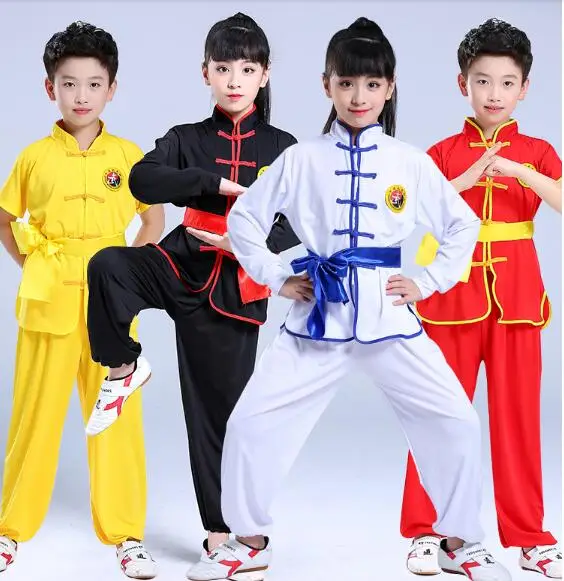 Hot Children Chinese Traditional Wushu Clothing Kids Martial Arts Uniform Kung Fu Suit Girls Boys Stage Performance Costume