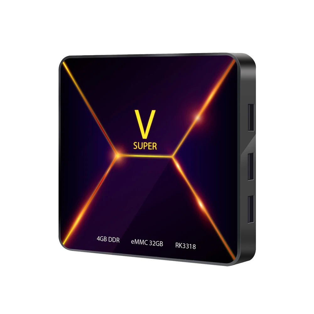 Android 9,0 tv Box RK3318 Ram 4 Гб Rom 32 ГБ смарт-Интернет-приставка 2,4G wifi bluetooth Поддержка Super V