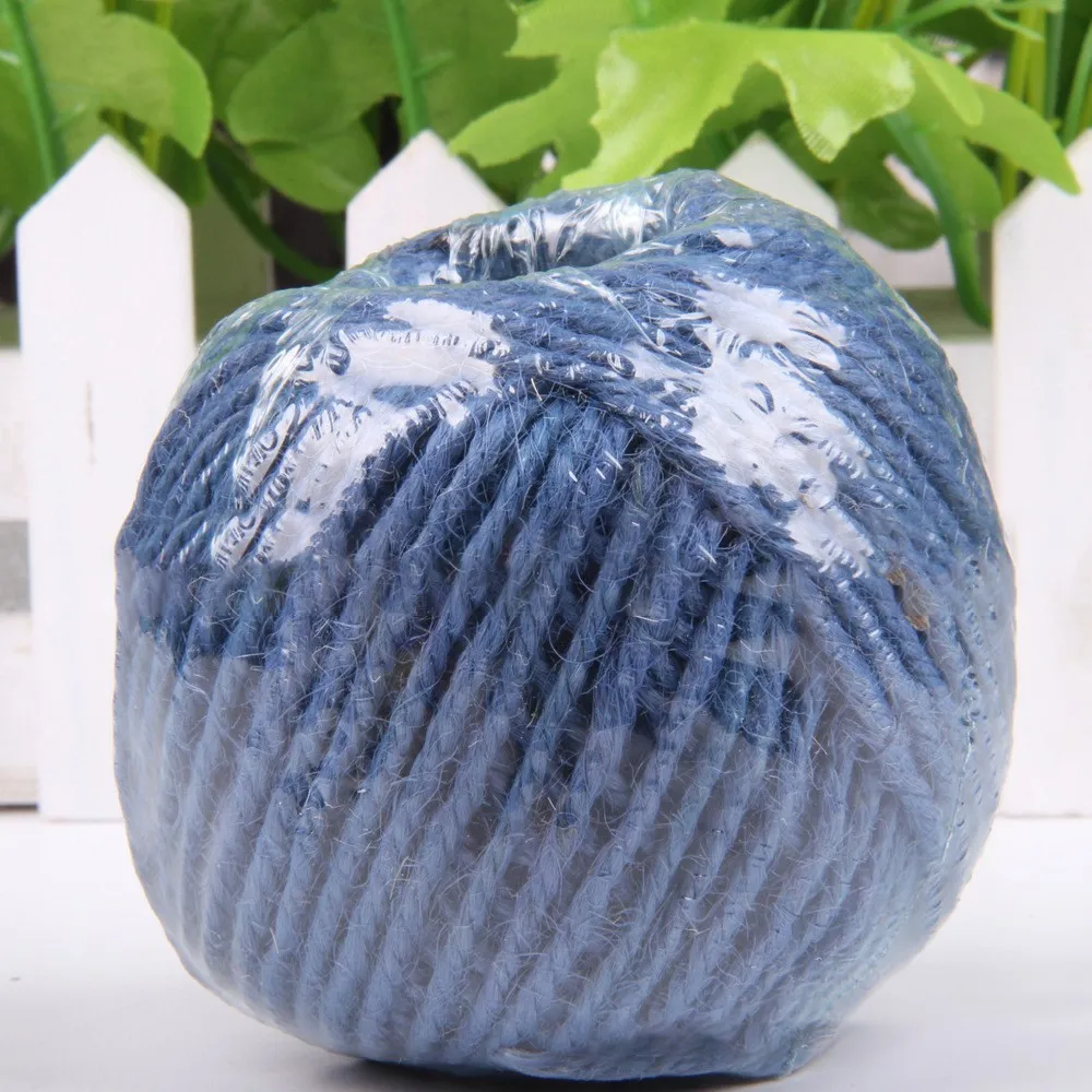 2Rolls/set Colored Jute Twine Hemp Ball Color DIY Manual Accessories Jute Rope 50M Rope Home Supplies 3 Shares 2mm Ball