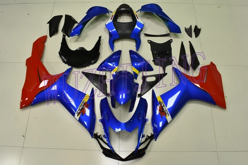Наборы кузова GSX R 750 мотоцикл обтекатель GSX R 600 Синий Красный обтекатель abs GSXR 600 2011- K11 - Цвет: INJECTION mold