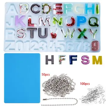 

1 Set Resin Silicone Mold Alphabet Letter and Number Backward with Nonstick Silicone Mat Sheet for Epoxy Jewelry Casting Mould