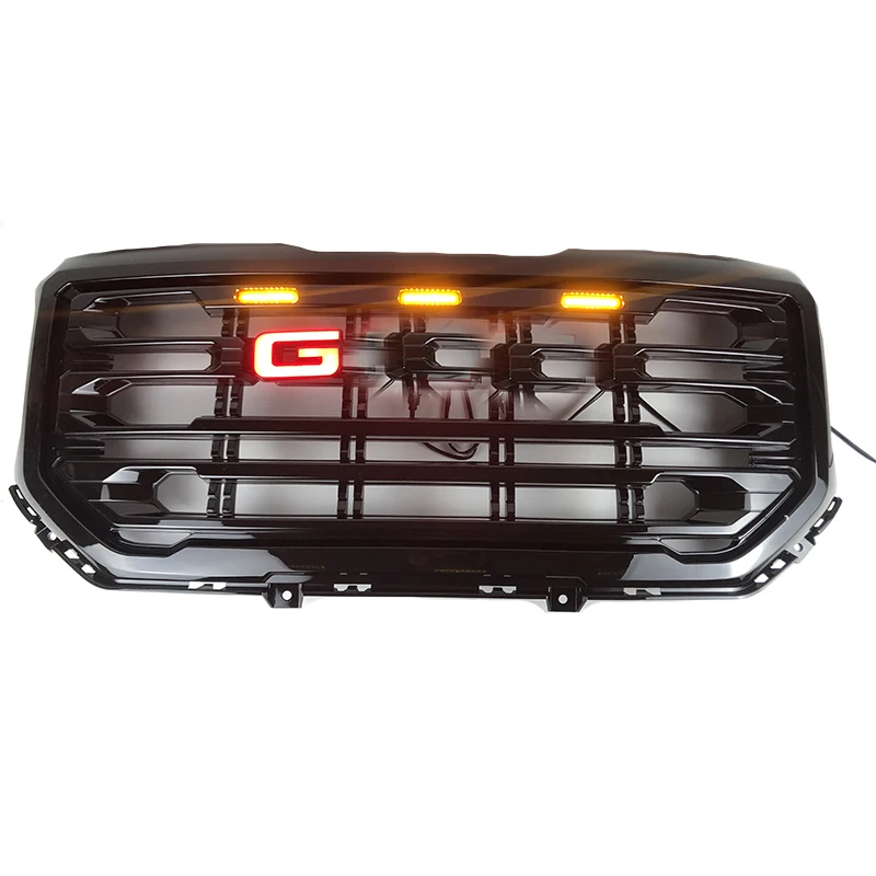 Abs Black Front Racing Grille Fit For Gmc Sierra 1500 20072013 Front