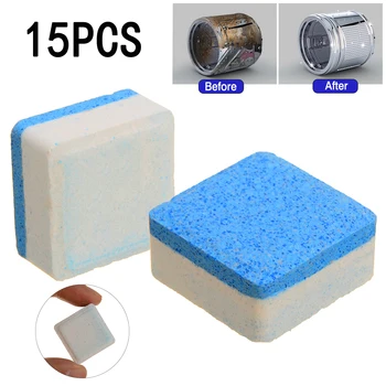 

15pcs Home Washing Machine Cleaner Effective Decontamination Anti Odor Bacterial Inner Tank Solid Effervescent Cleaning Tablet