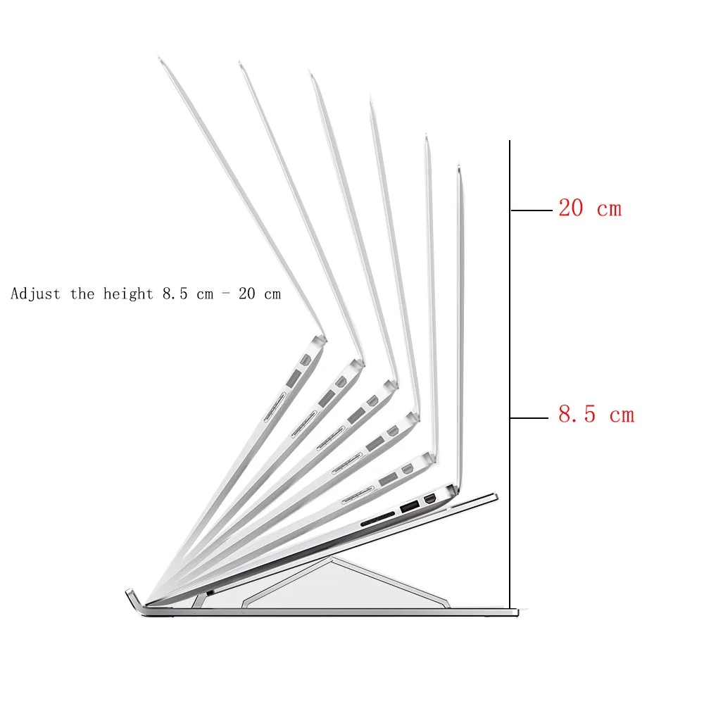 Laptop stand desktop increase bracket aluminum heat sink base folding bracket support portable lift adjustment 17 inch dangling