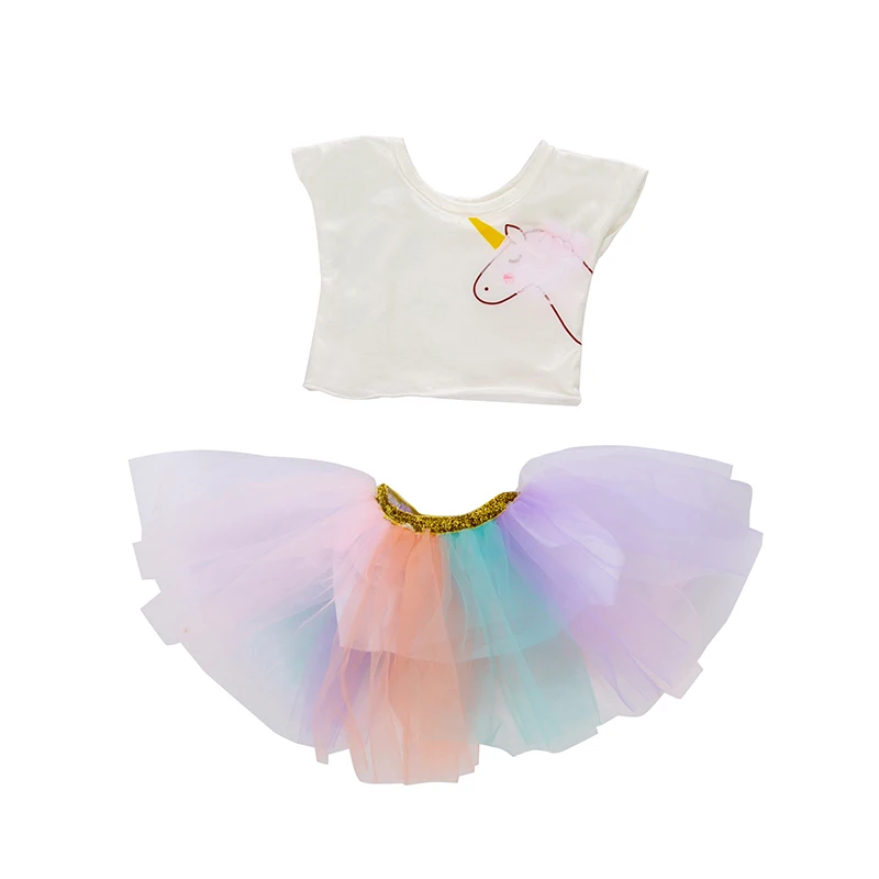 Подходит для 18 дюймов 43 см кукольная одежда аксессуары для новорожденных белый марлевый Единорог ночная рубашка Корона сердце костюм для ребенка фестиваль подарок