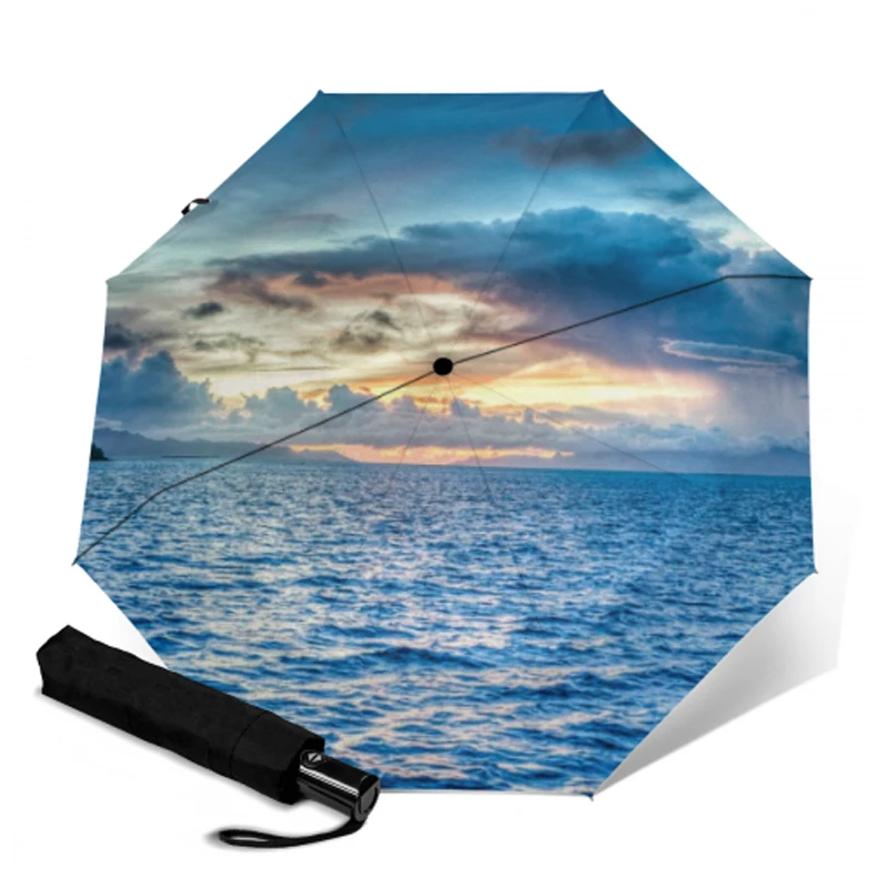 YSB1011 Wind Resistant automatic umbrellas Windproof Sun And Rain Three Folding Umbrellas Sun Umbrella Printing Paraguas Parapluie - Цвет: YSB1011
