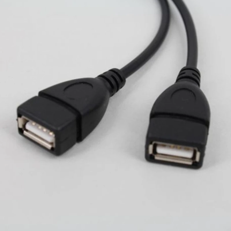 Двойной USB удлинитель A-Male на 2 A-Female Y адаптер питания кабеля сплиттер USB2.0 штекер на 2Dual USB гнездовой разъем Y сплиттер зарядное устройство