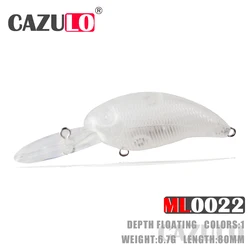 Fishing Accessories Unpainted Lure Isca Artificial Floating Minnow 6.7g 80mm Diy ABS Transparent Pesca Wobblers Blackfish Leurre